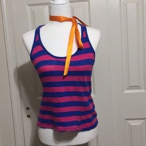 AMBIANCE APPAREL Pink and Blue Striped Tank Top